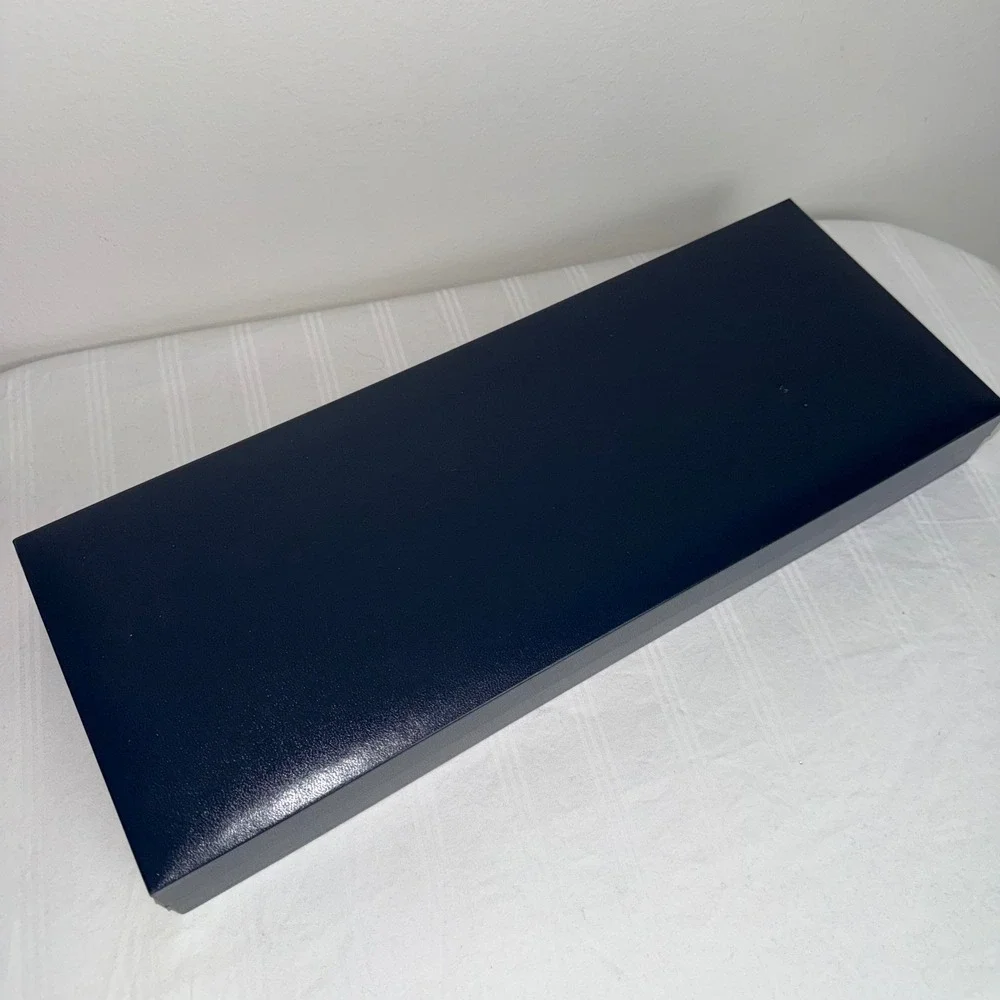 Tiffany & Co Navy Blue Velvet Flatware Jewelry Presentation Box Purple Satin